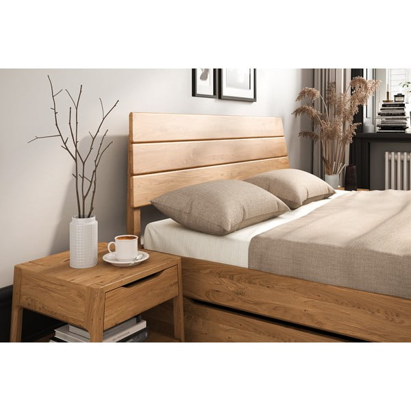 Dabīga toņa ozola masīvkoka divvietīga gulta 140x200 cm Twig – The Beds-image-4