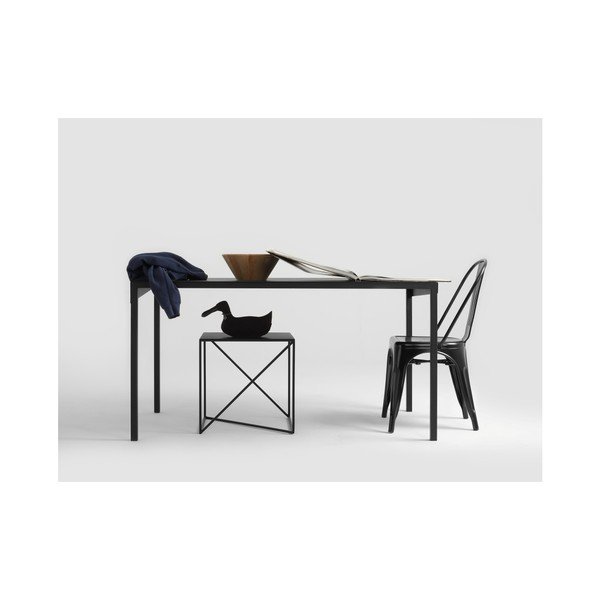 Melns metāla ēdamgalds CustomForm Obroos, 140 x 80 cm-image-1