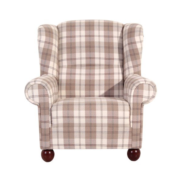 Brūns rūtains krēsls Max Winzer Monarch Chenille-image-3