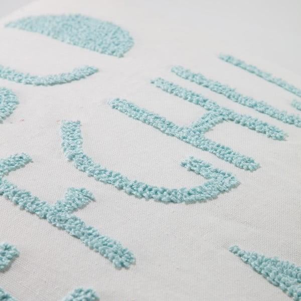 Zili balts kokvilnas spilvena pārvalks Kave Home Keila, 45 x 45 cm-image-2