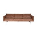 Brūns dīvāns ar pārstrādātas ādas pārvalku BePureHome Rodeo, 277 cm