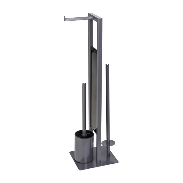 Pelēks tualetes papīra turētājs ar tualetes birsti Wenko Rivalta-image-3
