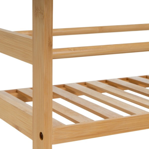 Dabīga toņa bambusa plaukts uz riteņiem 44x75 cm – Casa Selección-image-3