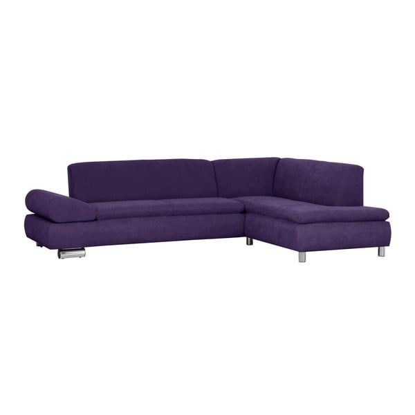 Violets stūra dīvāns ar regulējamu roku balstu Max Winzer Palm Bay, labais stūris