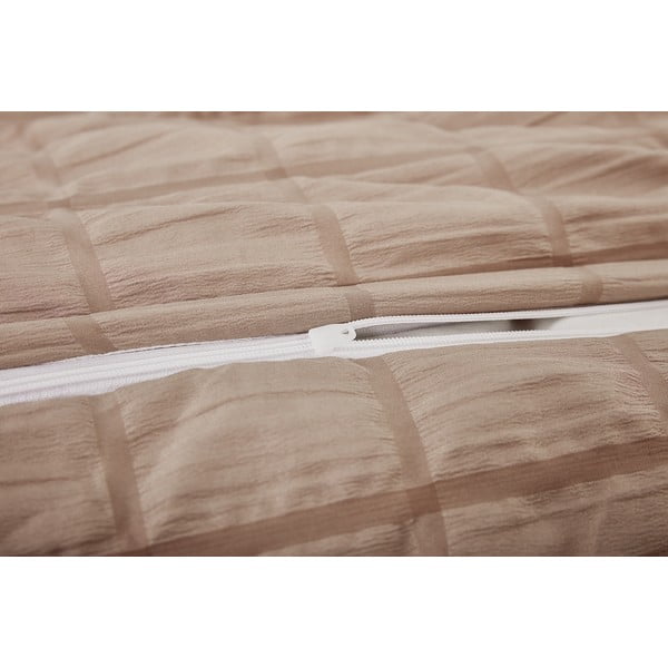 Brūna vienguļamā gultas veļa no krepa auduma 140x200 cm Naomi – My House-image-2