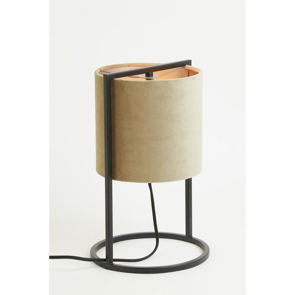 Melna/bēša galda lampa (augstums 35 cm) Santos – Light & Living-image-3