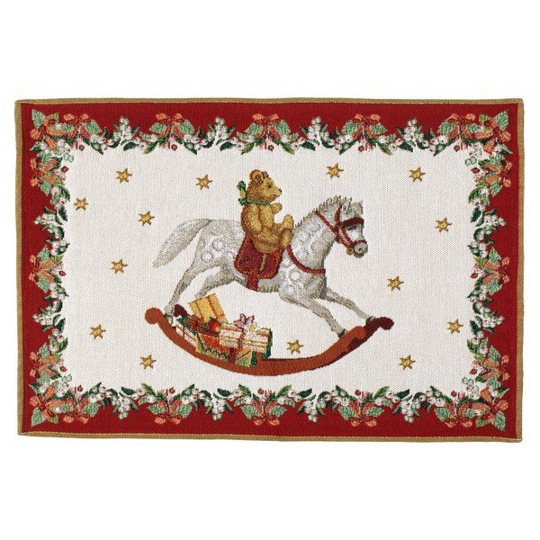 Sarkanbalts kokvilnas galdauts ar Ziemassvētku motīvu Villeroy & Boch Toys Fantasy, 48 x 32 cm