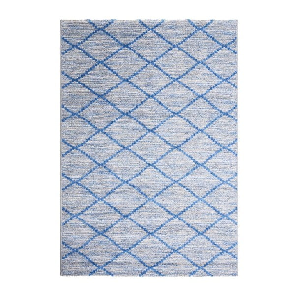 Pelēks un zils, ļoti izturīgs paklājs Floorita Tibet, 80 x 150 cm