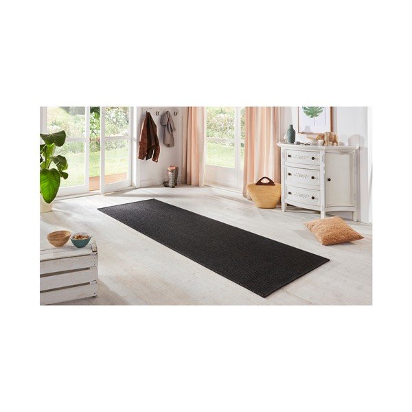 Melns āra skrejceļš BT Carpet Sizals, 80 x 500 cm-image-1