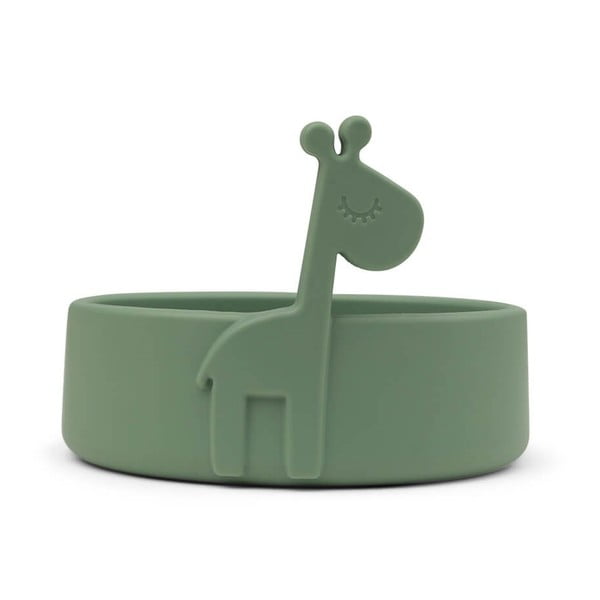 Zaļa silikona bļoda zīdaiņiem ø 11,5 cm Raffi – Done by Deer