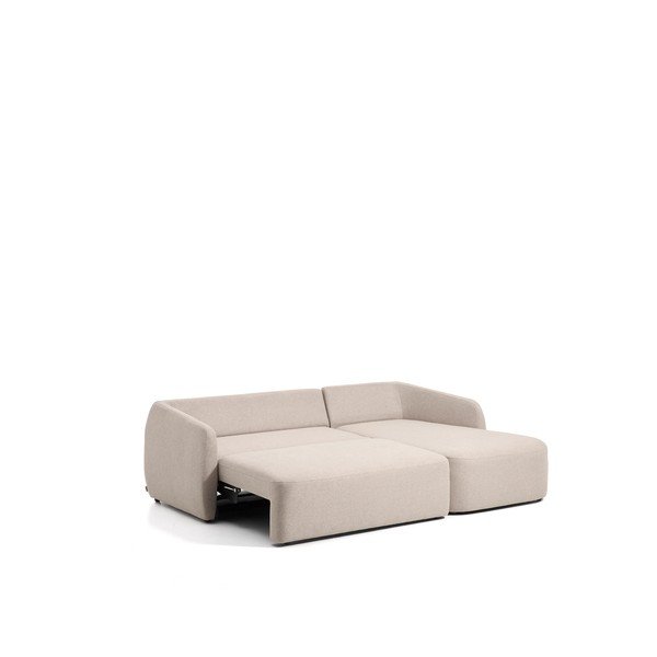 Bēšs salokāms stūra dīvāns no šenila auduma (ar kreiso stūri/ar zvilni) Laira – Kave Home-image-3