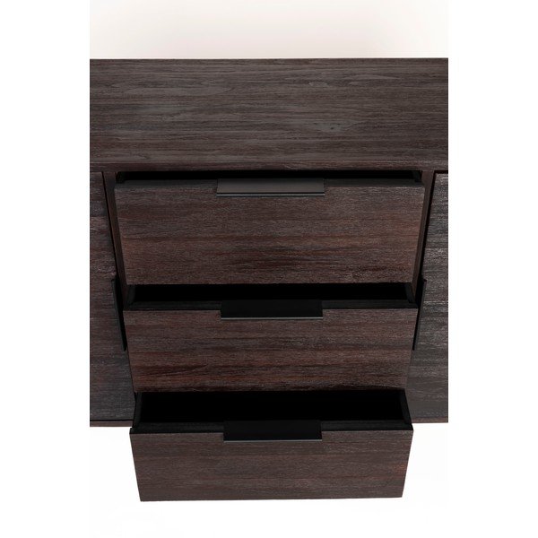 Brūna tīkkoka masīvkoka zema kumode 135x82 cm Webster – White Label-image-4