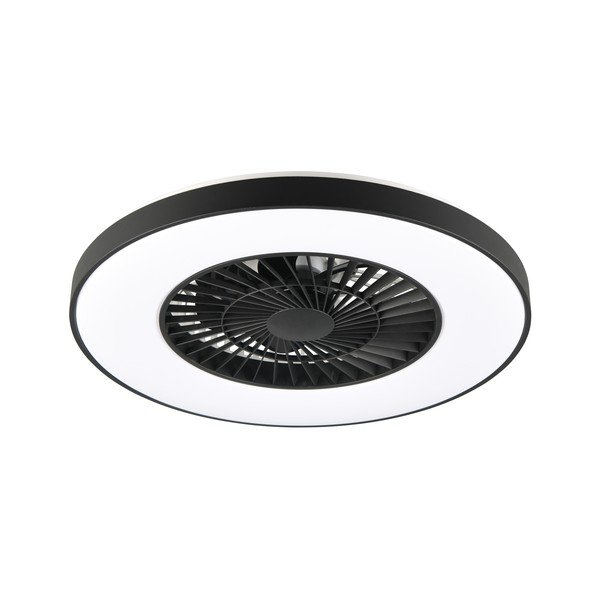 Matēti melna LED griestu lampa Halmstad – Trio