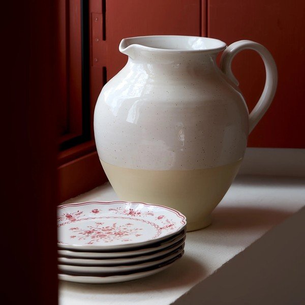 Sarkans/balts deserta akmensmasas šķīvis ø 17 cm Vila – Costa Nova-image-2