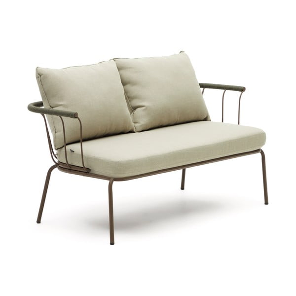 Gaiši zaļš/bēšs dārza dīvāns Salguer – Kave Home-image-2