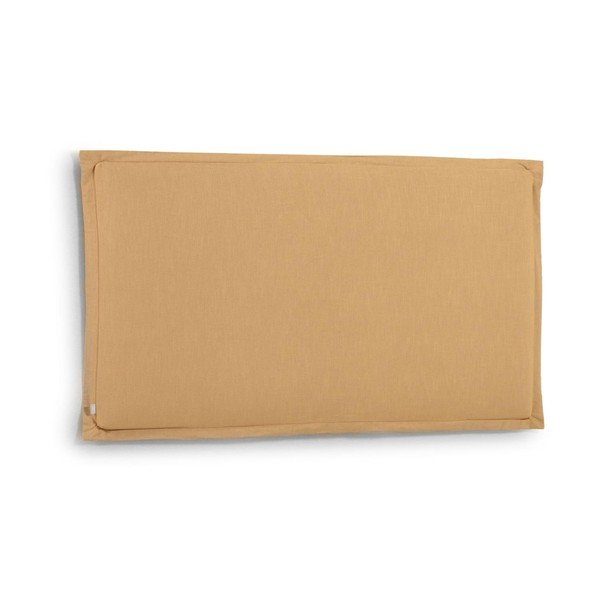 Sinepju dzeltens polsterēts gultas galvgalis 206x106 cm Tanit – Kave Home