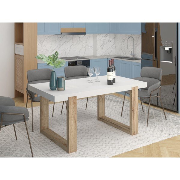 Balts ēdamgalds 90x160 cm Solid – Støraa-image-2