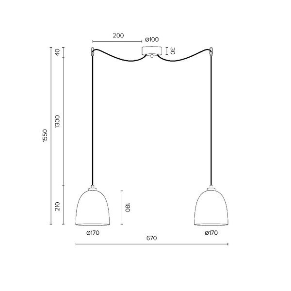 Balta divviru griestu lampa ar melnu vadu un zelta detaļām Sotto Luce Awa Matte-image-4