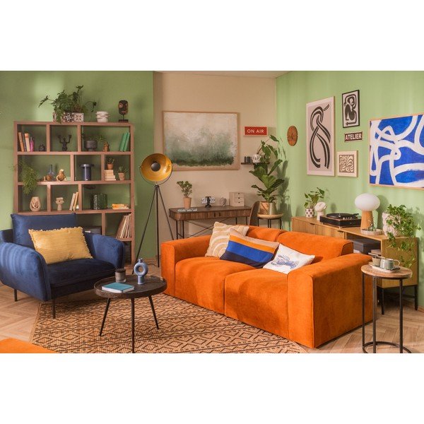 Oranžs velveta moduļu dīvāns Scandic Sting-image-1