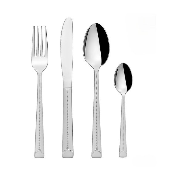 Sudraba krāsas nerūsējošā tērauda galda piederumi (24 gab.) Bright – Orion