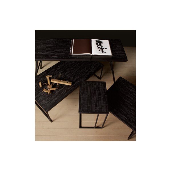 Melns sānu galdiņš ar pārstrādāta tīkkoka virsmu BePureHome Shape-image-4