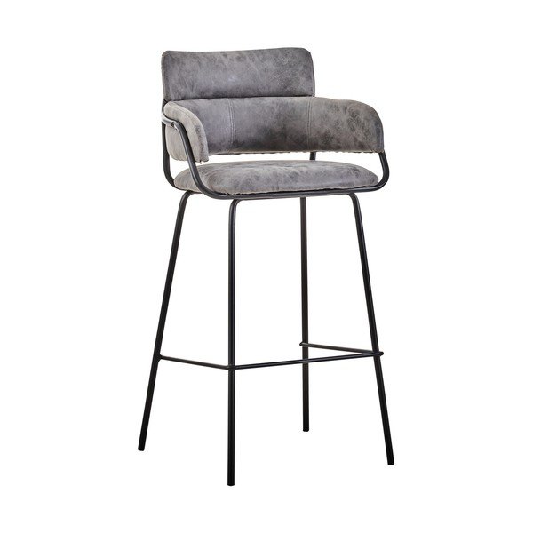 Melns/pelēks polsterēts bāra krēsls Tamzin – Premier Housewares