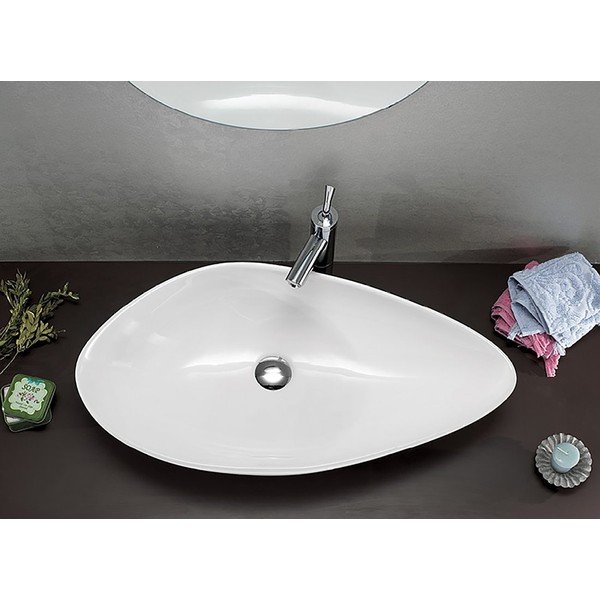 Balta keramikas izlietne 74x38,5 cm Ovali – Sapho-image-1