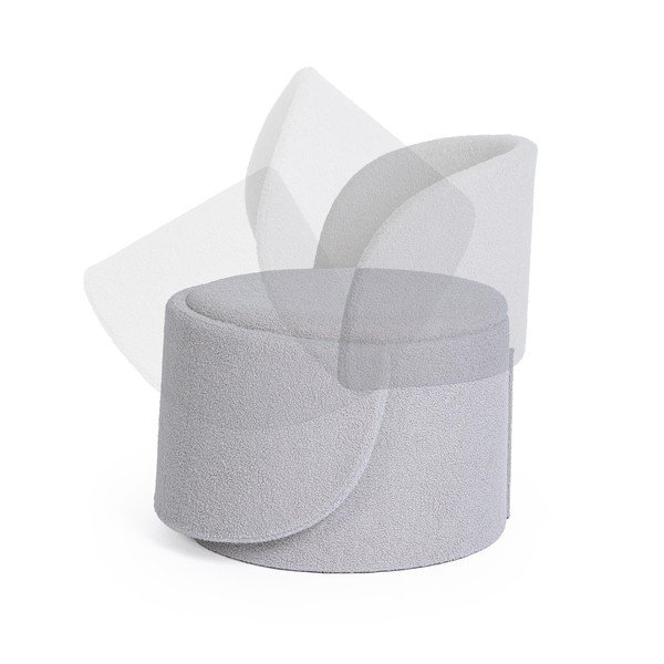 Gaiši pelēks pufs no buklē auduma Anthea – Yes Everyday-image-1