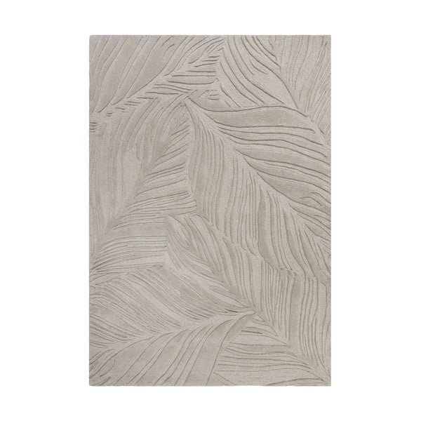Pelēks vilnas paklājs Flair Rugs Lino Leaf, 160 x 230 cm