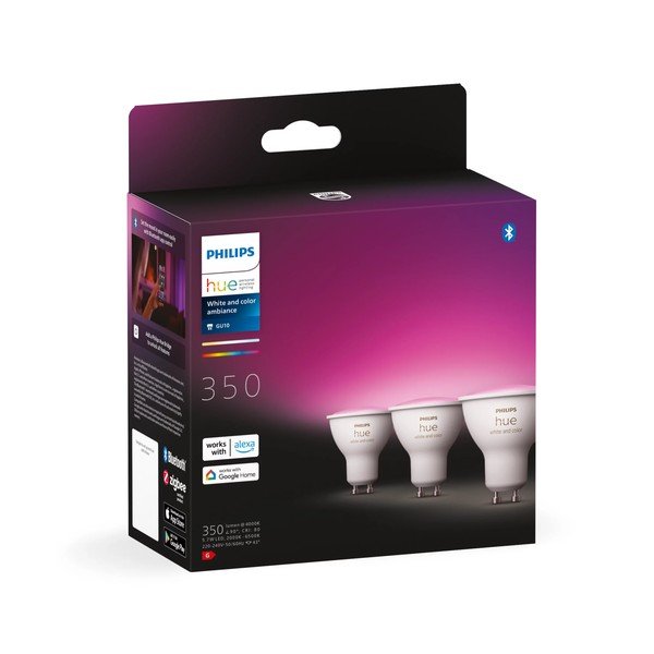 LED spuldzes ar GU10 spuldžu ietveri (3 gab.), 6 W White and color ambiance – Philips Hue-image-2