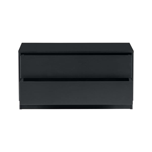 Melns priedes masīvkoka modulārais TV galdiņš 75x40 cm Finca – WOOOD-image-3