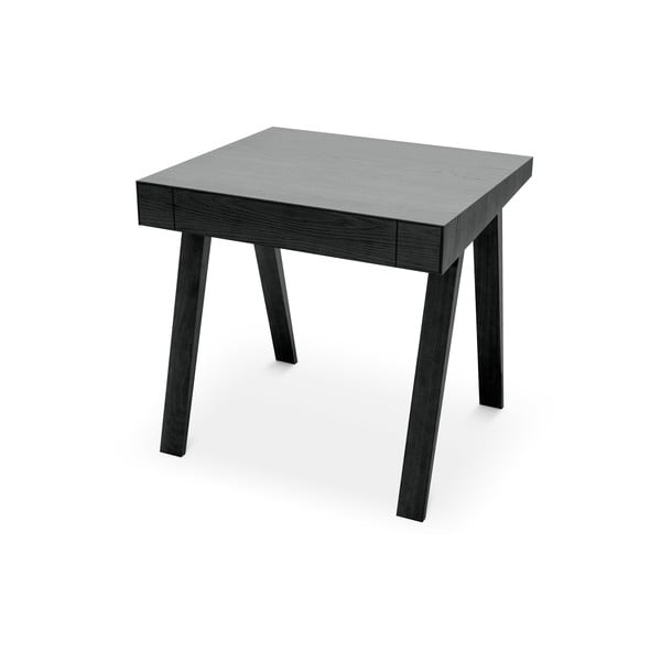Melns galds ar oša koka kājām EMKO, 80 x 70 cm