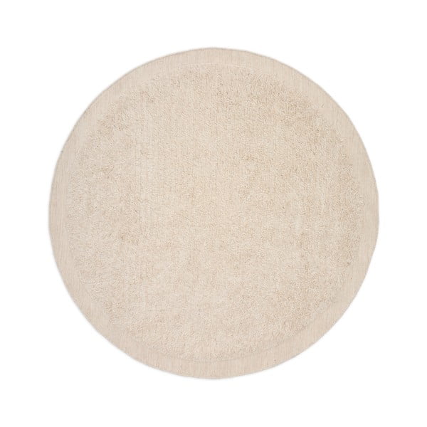 Krēmkrāsas ar rokām darināts vilnas apaļš paklājs ø 200 cm Marely – Kave Home