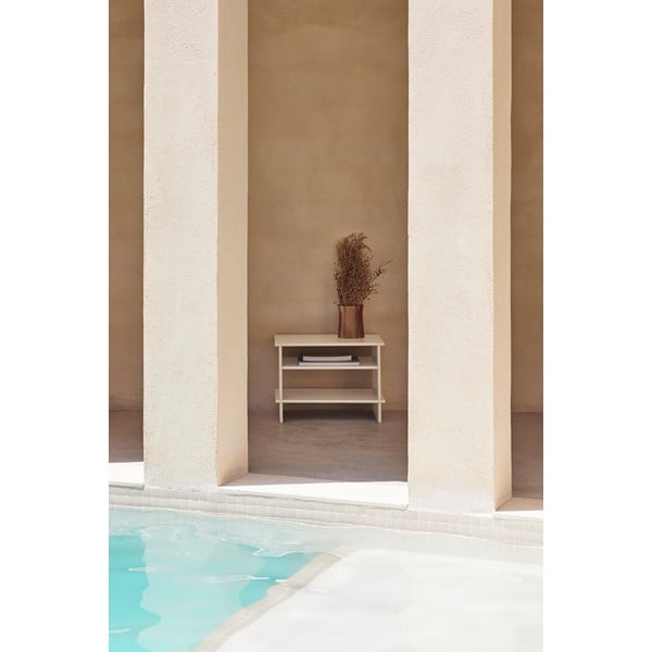 Krēmkrāsas naktsskapītis ar plauktiem Inari – Teulat-image-1