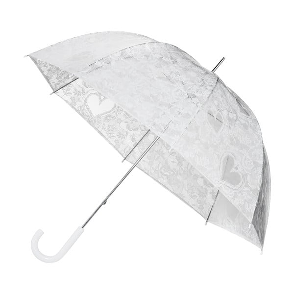 Dekoratīvs caurspīdīgs lietussargs ar putnu būrīša motīvu, ⌀ 95 cm