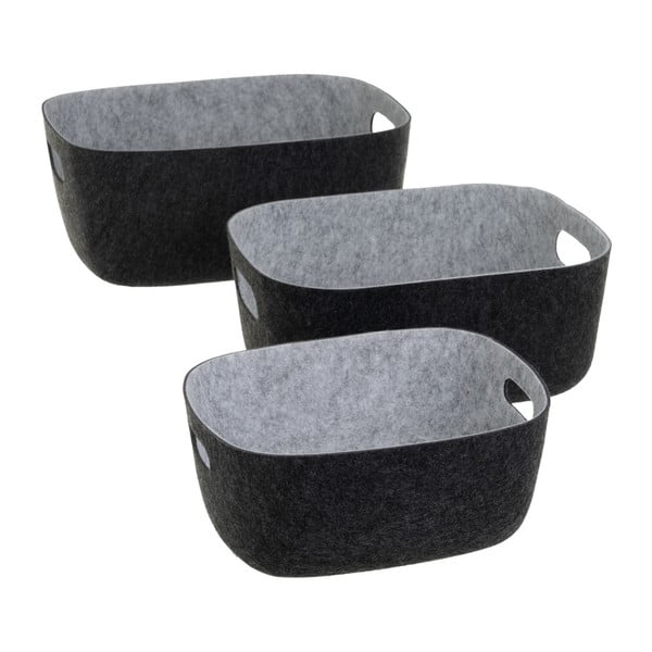 Tekstila uzglabāšanas grozi (3 gab.) 36x28x16 cm – Casa Selección