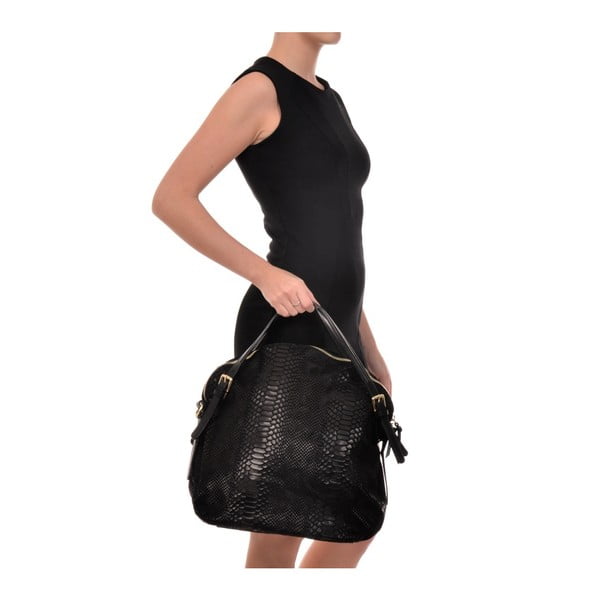 Melna ādas rokassoma Carla Ferreri Hobo-image-3