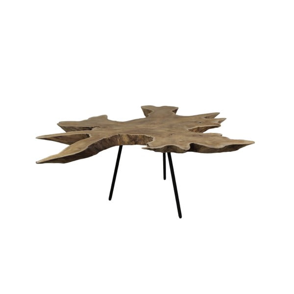 HSM kolekcija Tribe izvelkamais galds ar tīkkoka virsmu, ⌀ 80 cm