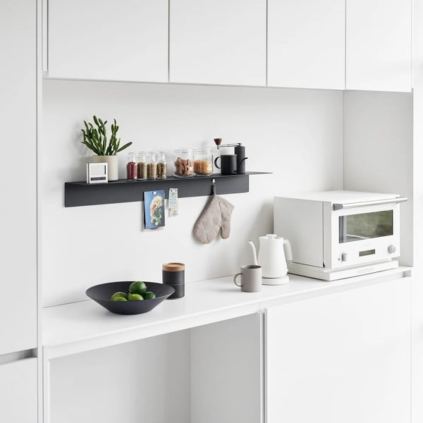 Melns metāla sienas plaukts 90 cm – YAMAZAKI-image-4