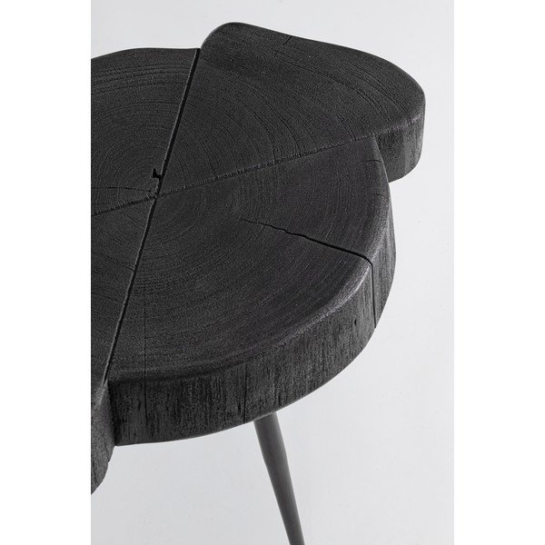 Melns žurnālgaldiņš ar akācijas koka galda virsmu 35x45 cm Zakia – Bizzotto-image-2