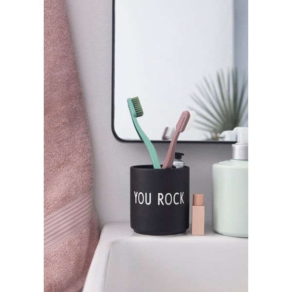 Melna porcelāna krūze 300 ml You Rock – Design Letters-image-1
