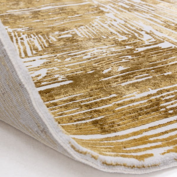 Zelta krāsas paklājs 120x170 cm Kuza Lines Gold – Asiatic Carpets-image-4