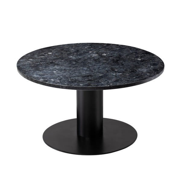 Melns granīta kafijas galdiņš ar melnu pamatni RGE Pepo, ⌀ 85 cm