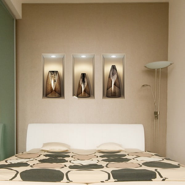 3 uzlīmju komplekts ar 3D efektu Ambiance Wooden Vases-image-1