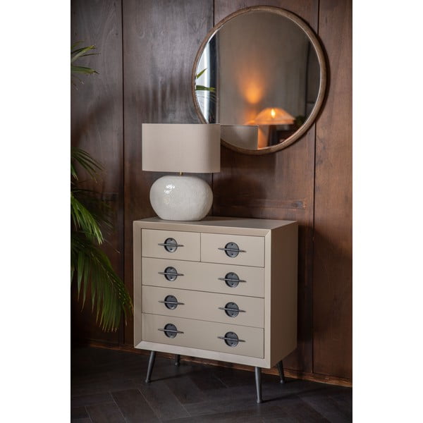 Bēša gumijkoka masīvkoka kumode 86x86x40 cm Edson – Dutchbone-image-1