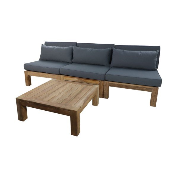 Pelēks tīkkoka dārza atpūtas komplekts 3 personām Aruba – HSM collection