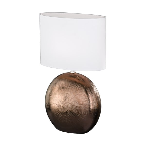 Balti brūna galda lampa Fischer & Honsel Foro, augstums 53 cm