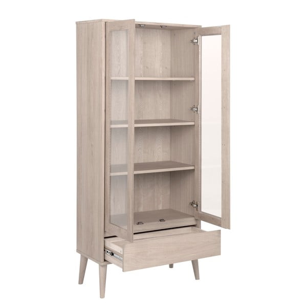 Dabīga toņa vitrīna ar ozolkoka imitāciju 80x178 cm Nagano – Actona-image-3