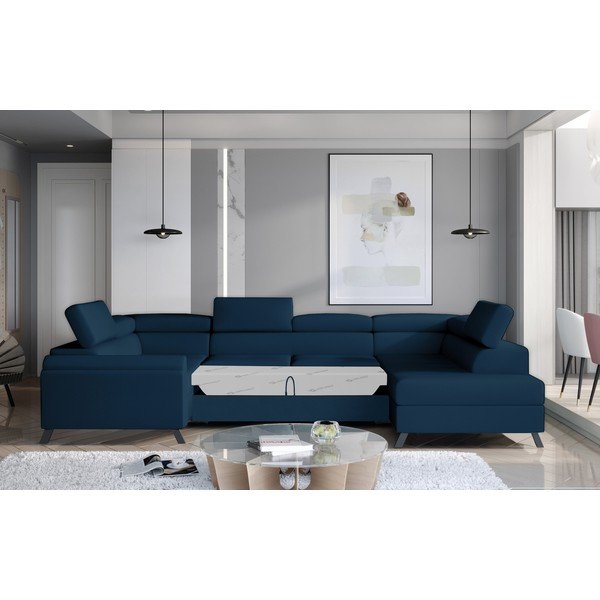 Zils samta salokāms/ar uzglabāšanas vietu stūra dīvāns (ar labo stūri/U veida) Escada – ELTAP-image-2