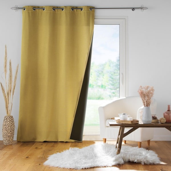 Dzeltens skaņas izolējošs aizkars 140x260 cm Jupiter – douceur d'intérieur-image-3